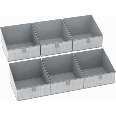 Fabric Storage Bins For Closet Organization - 6 Pack Trapezoid Closet Organizer Baskets With Handles, Foldable Shelf Bins For Clothes, Toys, Towels, A