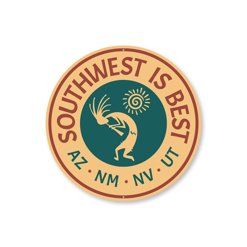 Enseigne en aluminium National Park Southwest Is Best, H 12 po x l 12 po x P 0,04 po
