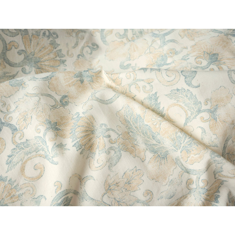 Solana Organic Print Duvet Cover with Botanical, Tidal w/Doe, Full/Queen Duvet Cover