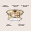 Plafonnier encastré 2 lumières 13,25 po Ceballos-389300310