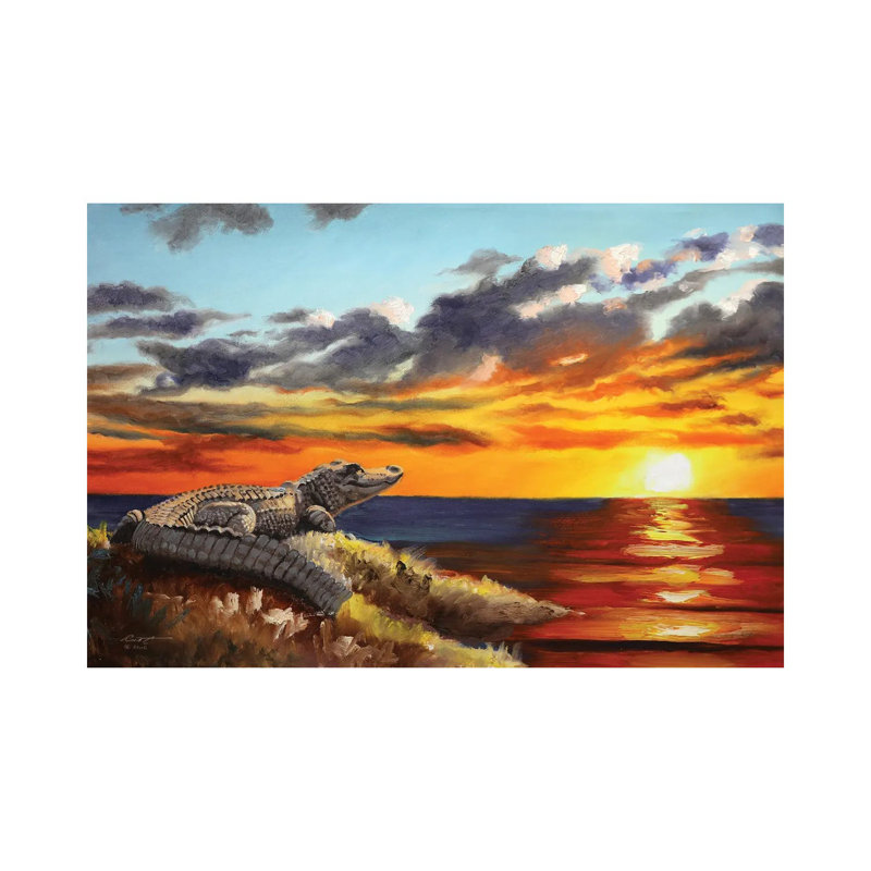 Alligator by D. "Rusty" Rust - Gallery-Wrapped Canvas Giclée on Canvas, 20.32 cm H x 30.48 cm W, Canvas