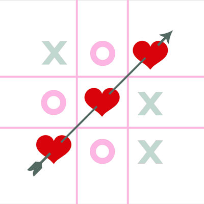 Impression sur toile Tic Tac Toe Hearts