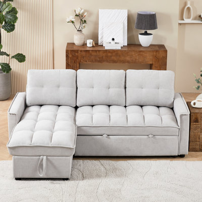 Lit inclinable en chenille gris, canapé modulaire en L avec rangement et charge, 3 organisateurs d'accoudoirs de salon, 78,75 po pour les espaces de chargement et de charge, poche latérale confortable