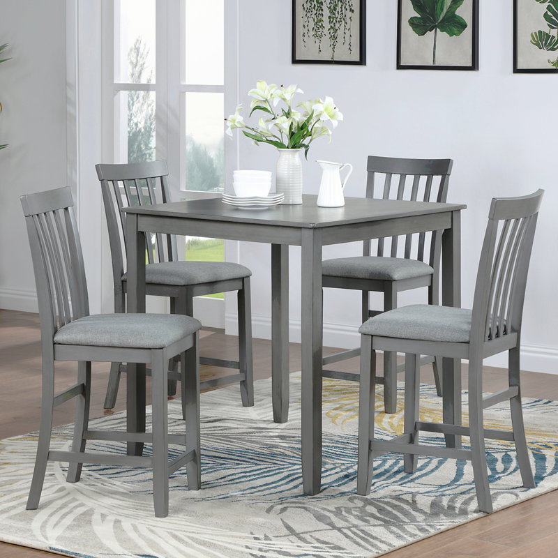 Ensemble de chaises à hauteur de comptoir pour 4 personnes, chaise de cuisine avec siège rembourré, tabouret de bar à hauteur de comptoir pour salle à manger