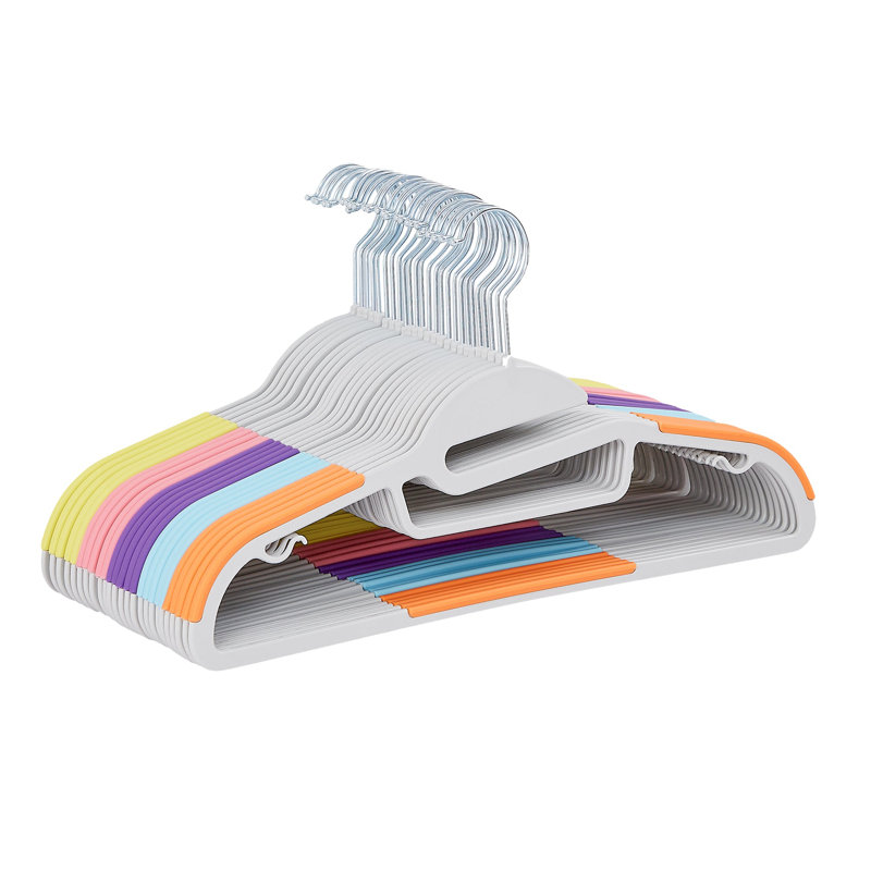 Adrienna 25/50pcs Coat Hanger 360 Swivel Hooks U-shaped opening Non Slip, 25, Colour Mixed