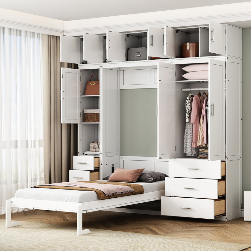 Lit simple avec casiers et rangement