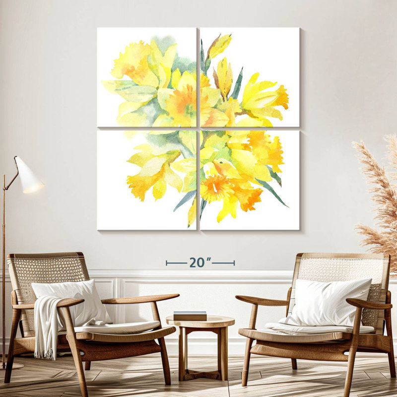 Bouquet de jonquilles jaunes Harnek, H 57 po x l 57 po