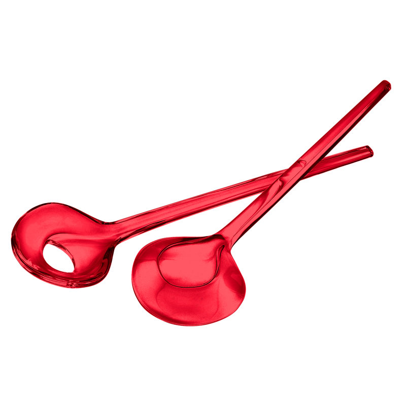 Ensemble 2 pièces de 2 pièces de salade en acrylique l 11,2 po Gemme, Rouge