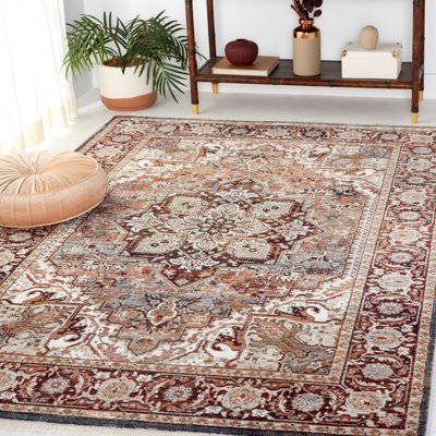 Tapis rétro rouge / ivoire Persan 621