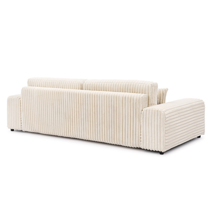 Mollis 4 Seater Corduroy Sofa Bed, Light Beige