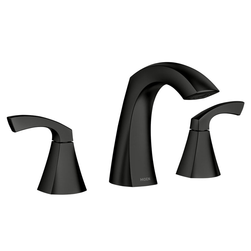 Robinet de lavabo de salle de bain à 2 poignées avec ensemble de drain Moen Lindor