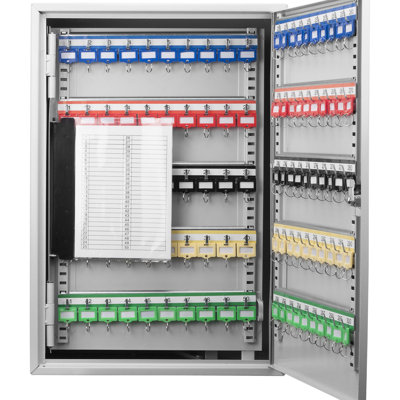 300 Adjustable Key Lock Cabinet - Strong Steel Wall Mounted Storage With Colorful Tags For Effective Management Gray Multiple Patrons 300 And Secure Mount Box Easy Identification Business Use