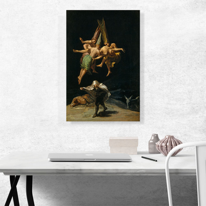 «The Witches Flight 1798» par Francisco Goya, reproduction d'art sur toile tendue, H 26 po x l 18 po x P 0,75 po