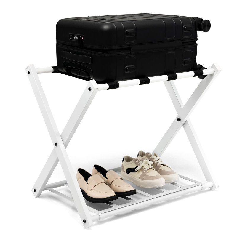 2 Pair Shoe Storage Bench, White