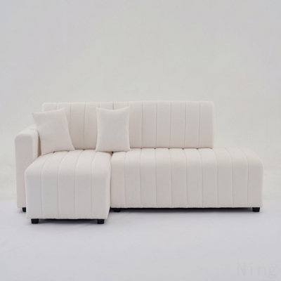Wool Left Facing Sectional Sofa With Chaise