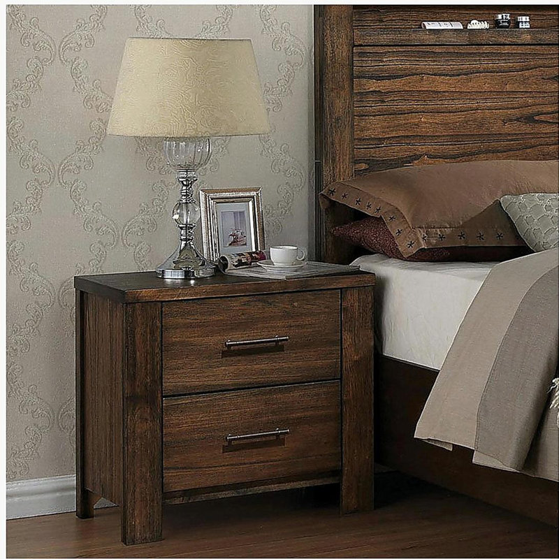 Table de chevet 2 tiroirs Oak