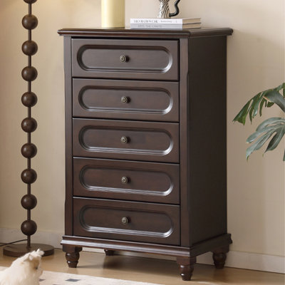 Dark-walnut Solid + Manufactured Wood Accent Cabinet