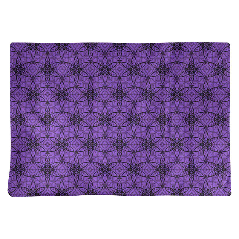 Napperon en coton 18 po classique Circles, Mauve / Noir