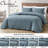 Square Stitch Embroidered Microfiber Quilt Set-88061300-88061301