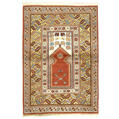 High-Quality Hand-Knotted Rust Area Rug