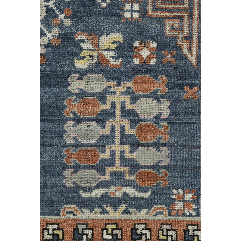 Burano Hand Knotted Wool Geometric Area Rug, Rectangle 9' x 12'