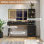 Meuble-lavabo 48 po avec grand miroir lumineux de 35 po, 5 tiroirs, tablettes et station de charge, noir-174983792
