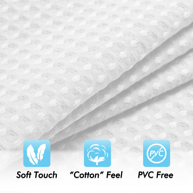 Waffle Weave Shower Curtain, 84"H x 108"W, White