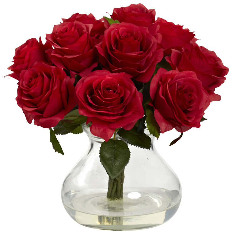 Centre de table Roses dans un vase, Rouge
