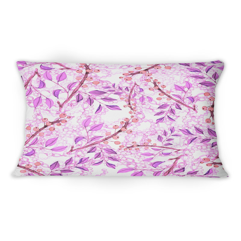 Coussin décoratif rétro à motif fuchsia - 1