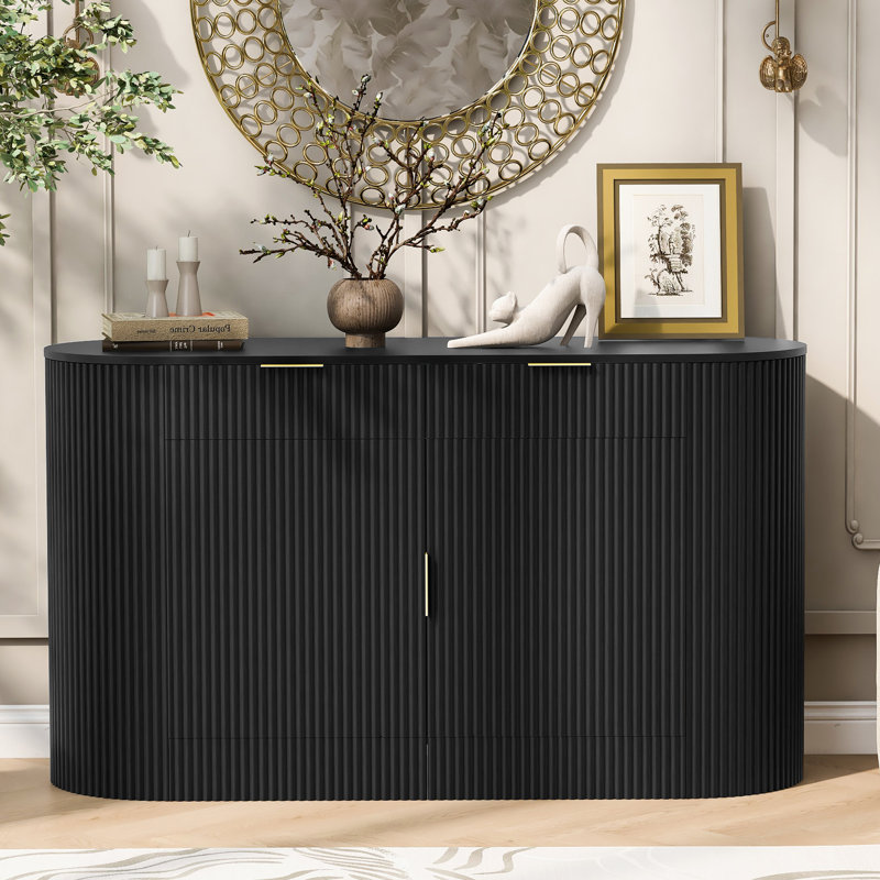 Constance 55.1'' Sideboard With 3 Doors, Black