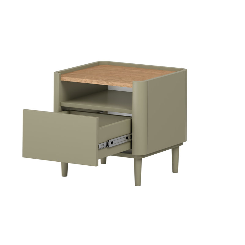 Blackett 50cm W Manufactured Wood Bedside Table, Green