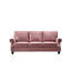 Canapé classique en velours avec garniture cloutée et pieds en bois massif pour un confort d'assise élégant dans le salon.-2003628837-2003628840-2003628841
