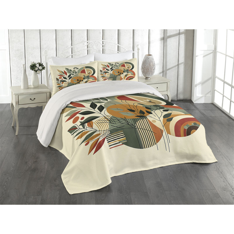 Polyester Floral Coverlet, King Coverlet + 2 Standard Shams