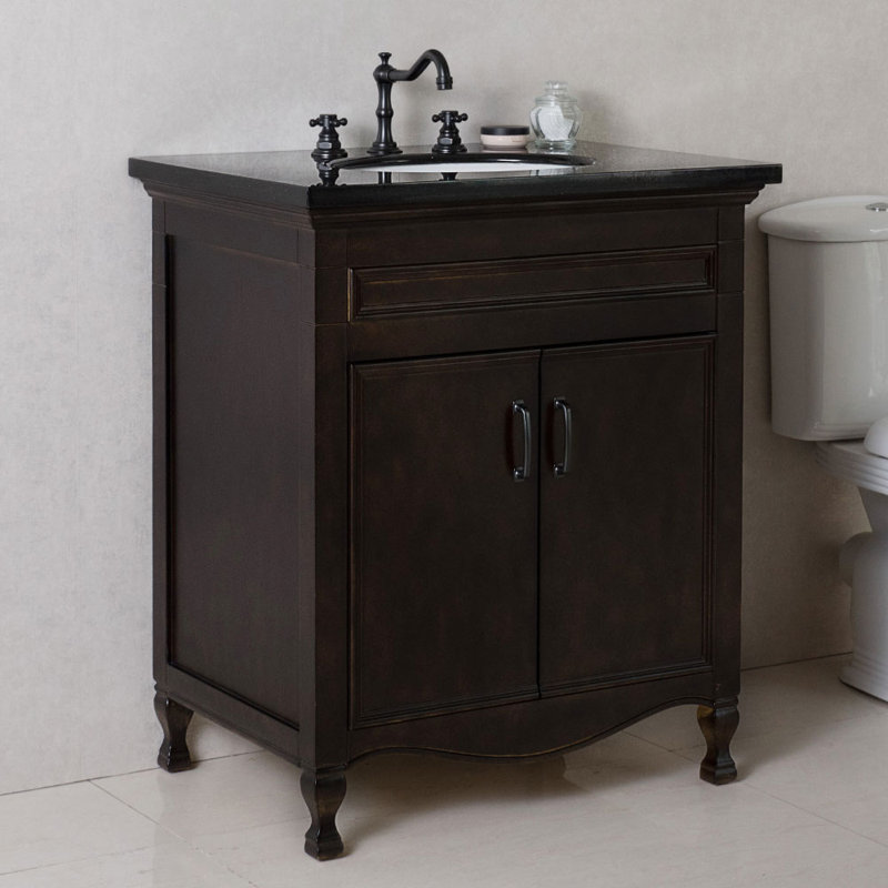 Antwerp 30'' Single Bathroom Vanity with Top, Black