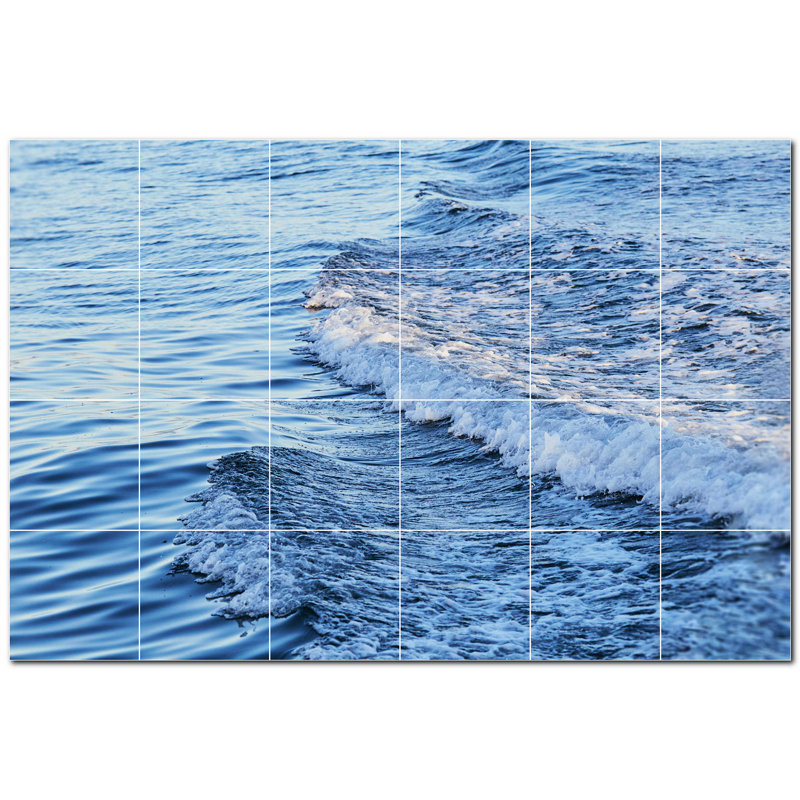 Murale en céramique satinée Waves Photo 6 po x 6 po