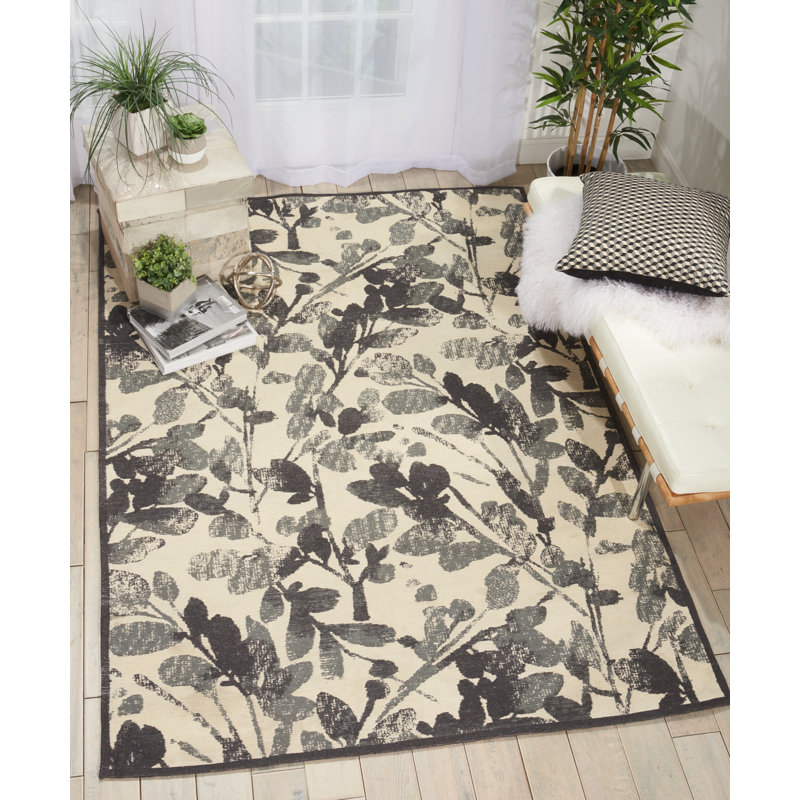 Floral Indoor Rug, Rectangle 5' x 8'