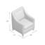 Fauteuil en polyester de 29 po de largeur Damira-506675518