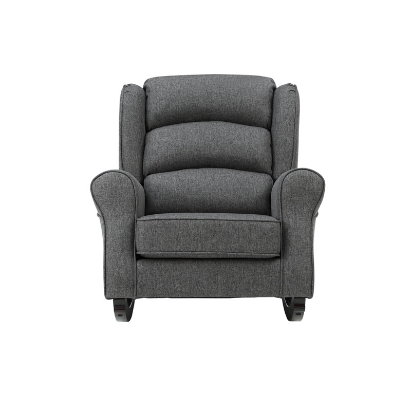 Chaise berçante Fabien en tissu gris