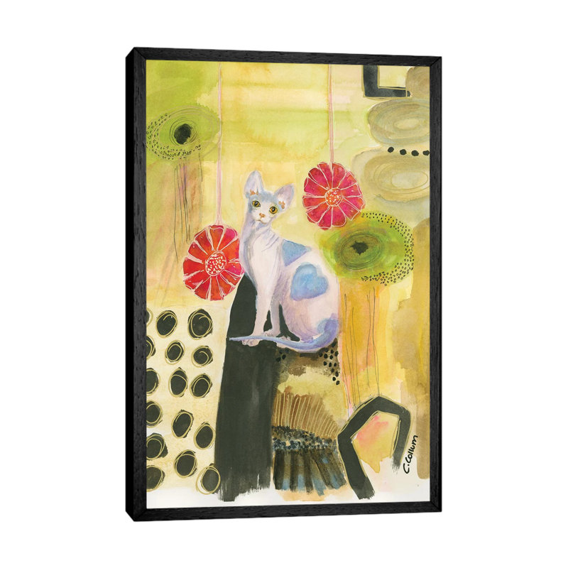 Love Me To The Moon by Connie Collum - Painting on Canvas, 101.6cm H x 66.04cm W x 3.81cm D, Black Framed