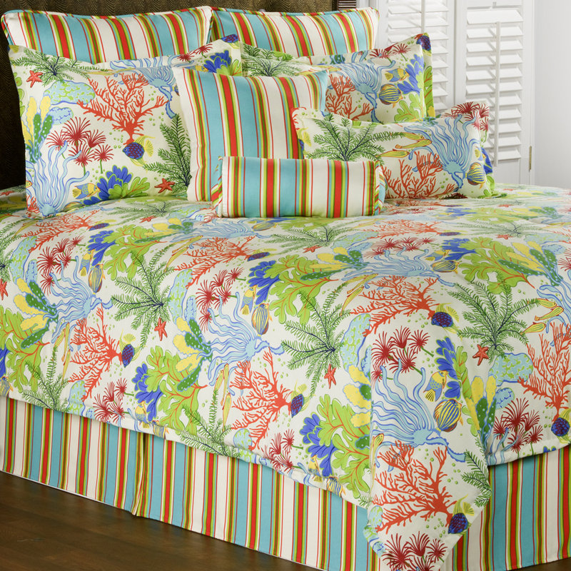 Island Breeze Coastal Cotton Comforter, King Comforter + 3 Additional Pieces
