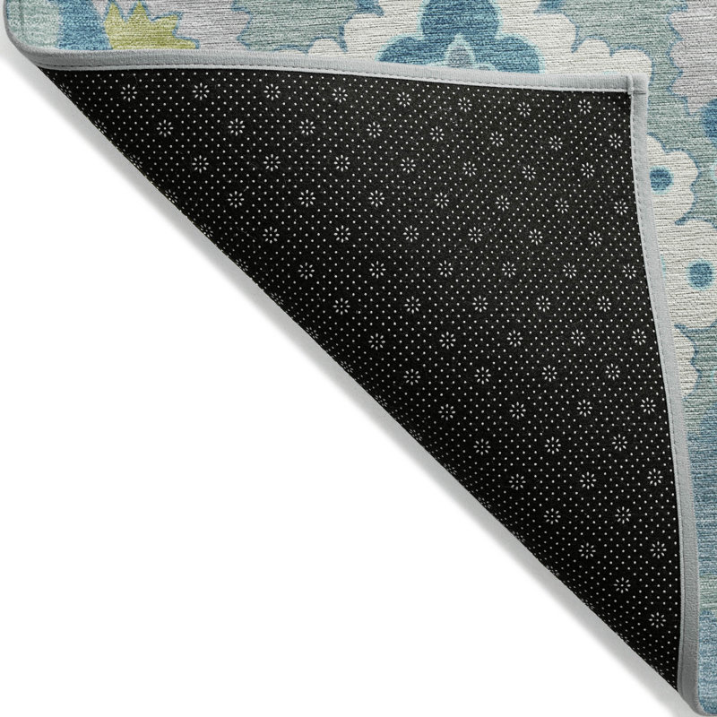 Tapis bleu sarcelle lavable intérieur / extérieur Vespera , 8' x 10'