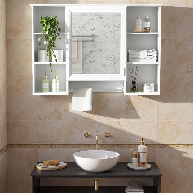 Armoire de toilette 3 en 1, armoire à pharmacie murale de 41 pouces avec tablette réglable et porte à fermeture en douceur