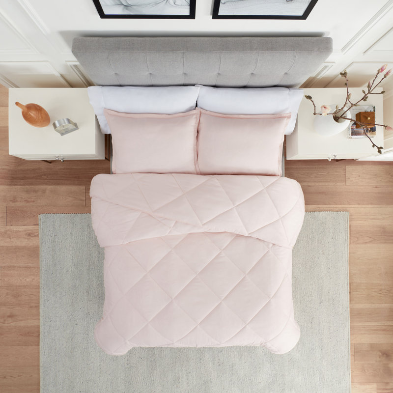 King Comforter Set Blush, King Comforter + 2 Standard Shams, Peach Blush