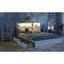 Grand lit avec tiroirs, grand lit en bois avec tête de rangement et armoire de rangement escamotable, lit en bois avec lumière et douille, blanc-131144647-131144648