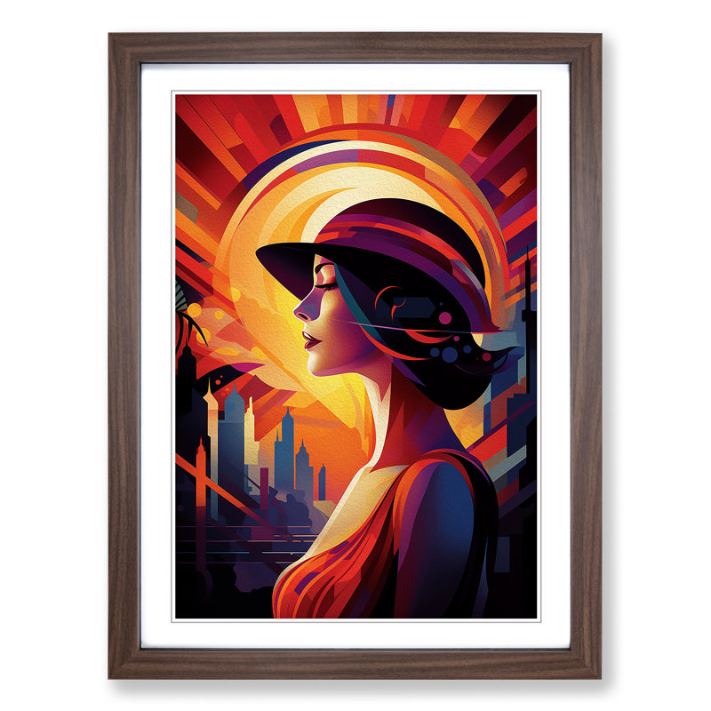 Single Picture Frame Wall Art, 64cm H x 46cm W, Walnut Framed
