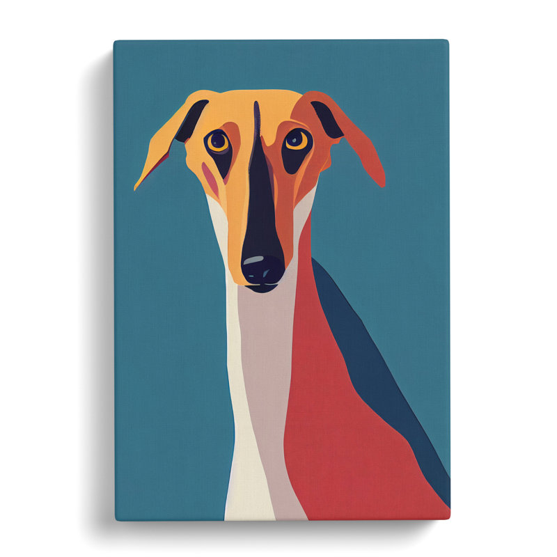 Greyhound Minimalistic - Wrapped Canvas, 76cm H x 50cm W x 3cm D