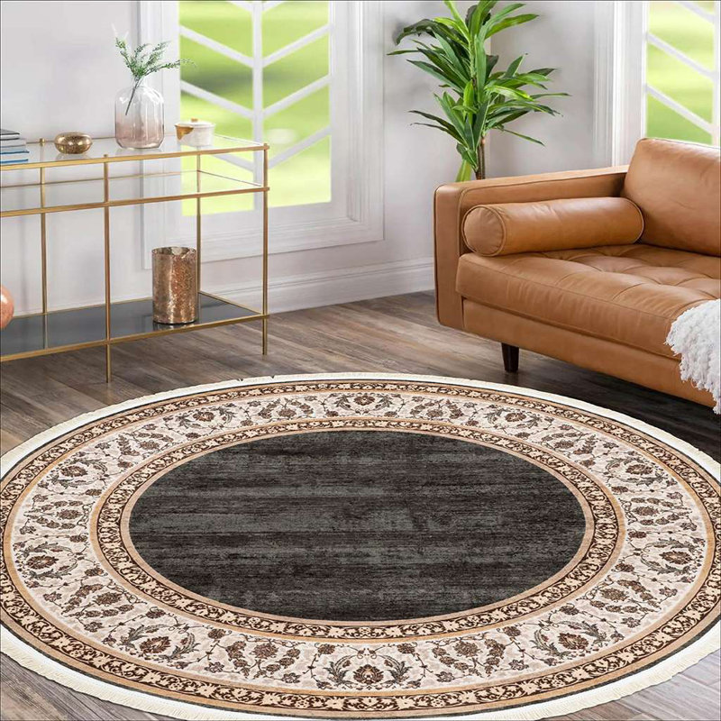 Tapis lavables antidérapants Alfa Rich Clorene, Rond 4 pi 11 po