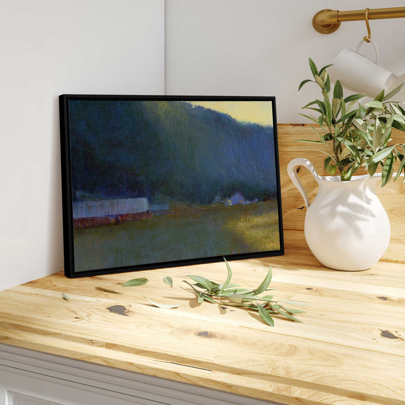 Impression sur toile Riverside Journey, H 14 po x l 20 po x P 1,75 po, Cadre flottant noir satiné
