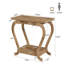 Table d'appoint moderne à 2 niveaux avec finition vieillie
