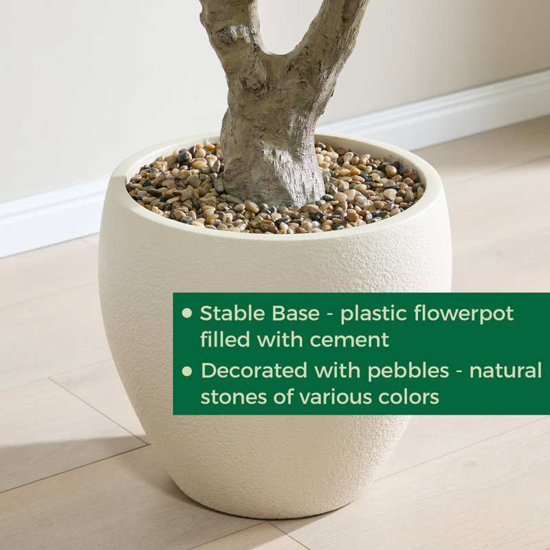Primrue 8 Feet Artificial Banyan Tree, Tall Faux Trees With Planter ...